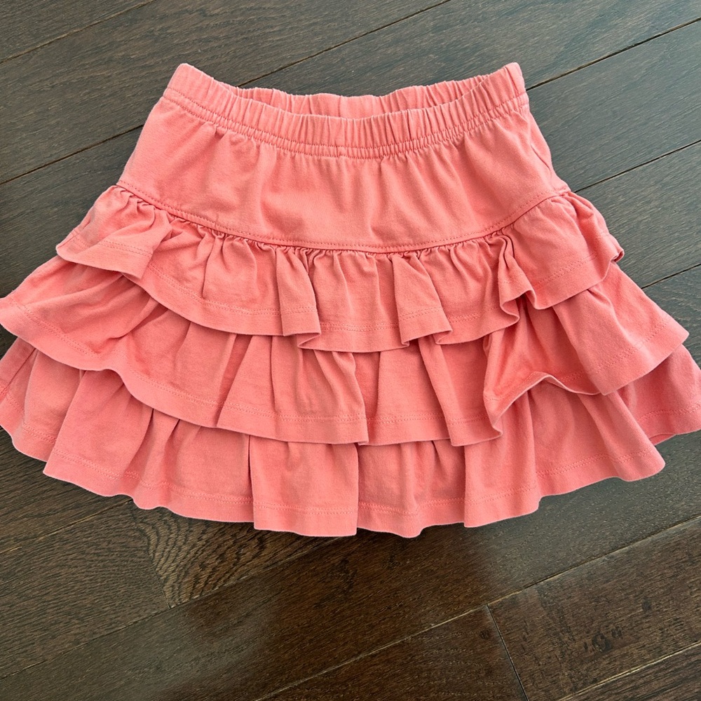 Hanna Andersson Coral Cotton Tiered Skort